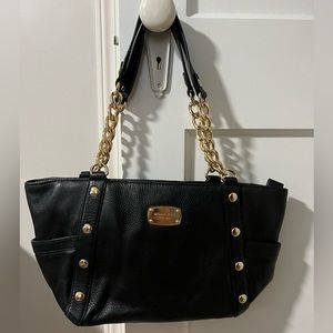 Michael Kors black leather shoulder bag